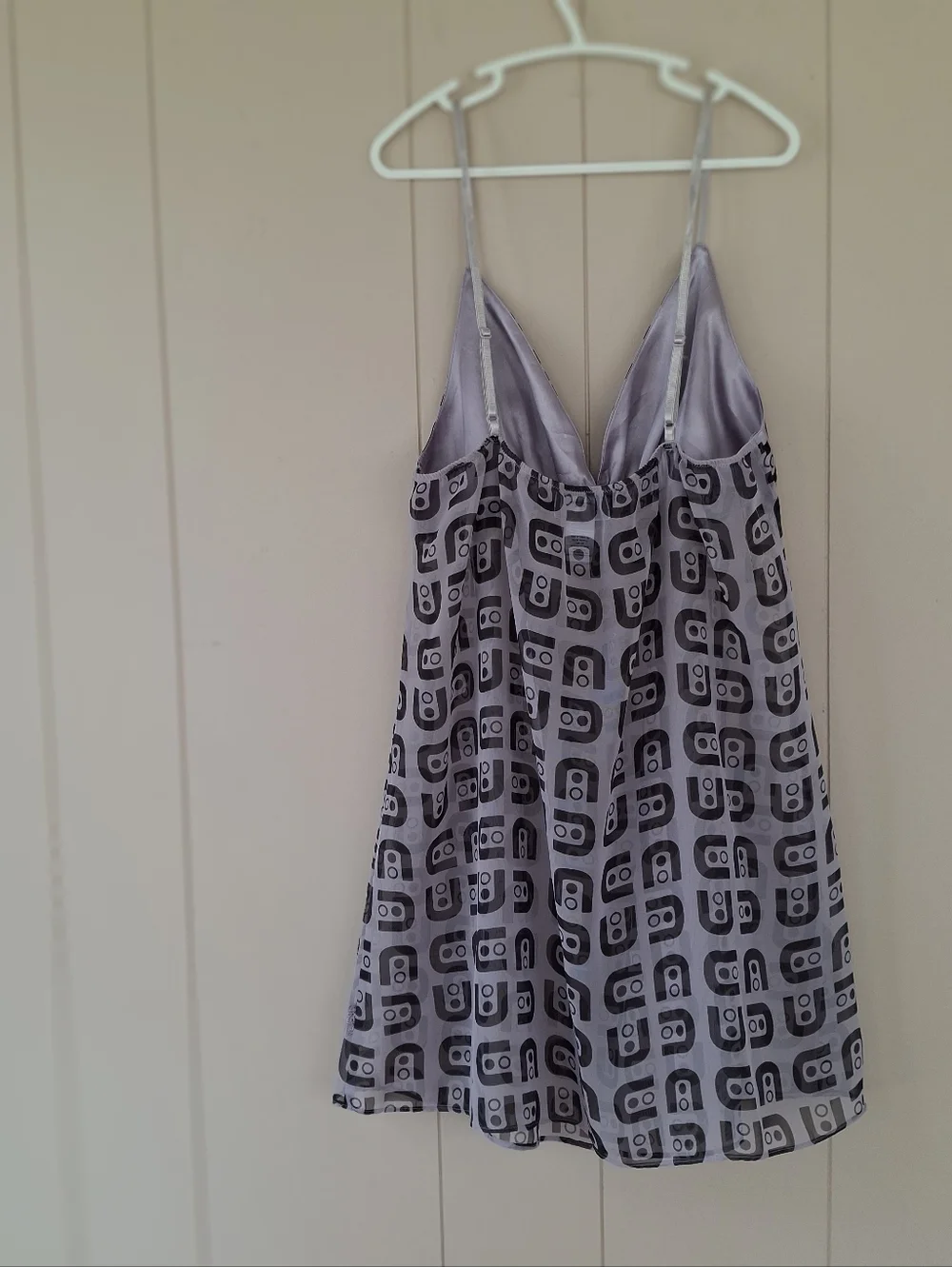 La Senza Vintage Y2K Sheer Babydoll Chemise Size Small Purple And Black Print - Picture 2 of 7